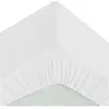 Drap-housse - ATMOSPHERA - Blanc - 140x190 cm - Bonnet H30 cm - 100% Coton