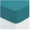 ATMOSPHERA Drap Housse 2 Personnes Avec Bonnet - Bleu Canard - L 140 X L 190 Cm