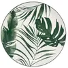 SECRET DE GOURMET Lot de 6 Assiettes Plates "Palme" 26cm Vert