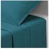 Drap plat Carina en coton 180x290cm bleu canard - Atmosphera créateur d'intérieur