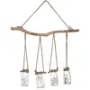 Atmosphera - Suspension de 4 fleurs sechées - pot en verre - H45 cm