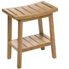 5Five Douche of bijzet krukje - bamboe hout - lichtbruin - L40 x B25 x H46 cm