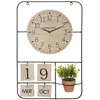 ATMOSPHERA Horloge H52 Camille calendrier et plante art - Naturel clair
