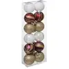 Fééric Lights and Christmas® Kerstballenset 12 stuks - 4 cm - Paars/Goud/Witrose/Rood