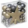 Déco de Sapin de Noël Kit 44 pièces, Boule, Guirlande et Cimier - Multicolore