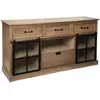 Atmosphera Buffet D'intérieur 2 Portes 4 Tiroirs Danik - Noir Et Bois