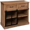 Buffet 1 porte Danik bois naturel 94x95cm Atmosphera Créateur D'intérieur