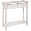 ATMOSPHERA Console - PARIS PRIX - Hina - 2 tiroirs - Blanc - Vintage - Laqué