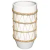 Vase Lenka céramique et rotin blanc H25cm Atmosphera Créateur D'intérieur