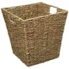 5Five Rieten opbergmand - gevlochten - beige/zwart - 31 x 31 x 31 cm - kastmanden