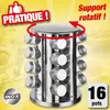FIVE JJA - Présentoir à épices rotatif 16 pots en verre