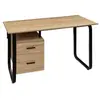 H confort xl Bureau 2 tiroirs effet bois et métal - 5Five - Naturel - 120 cm x 60 cm x 75 cm