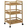 FIVE Desserte 3 Niveaux Bambou "Linha II" 80cm Naturel Beige