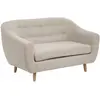 ATMOSPHERA Canapé fixe - 2 places - Tissu lin - L. 150 x P. 82 x H. 87 cm - Retro - Pieds en pin