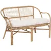 ATMOSPHERA Banquette 2 places en rotin Neta, coussin d' assise blanc
