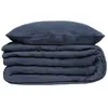 Housse de couette et taies gaze de coton bleu gris 240x260cm