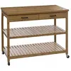 FIVE Ilot de Cuisine 2 Niveaux "Linha" 108cm Naturel Marron