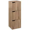 5five - étagère 3 cases avec portes mix n modul effet chêne naturel