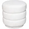Pouf "Sinan" - blanc - bouclette - Blanc - Atmosphera createur d'interieur