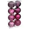 FÉÉRIC LIGHTS AND CHRISTMAS Atmosphera kerstballen - 8x stuks - framboos roze - kunststof - 7 cm