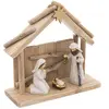 Crèche de Noël Déco 3 Santons 20cm Naturel