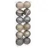 Fééric Lights and Christmas® Kerstballenset 12 delig - 4cm - Champagne/paars/grijs - nieuwe collectie
