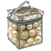 Déco de Sapin de Noël Kit 52 pièces, Boule, Guirlande et Cimier - Doré