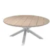 Hesperide Table De Jardin Ronde Alu/Acacia Oriengo Blanc - 8 Places - Hespéride