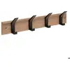 5five - patère ziny 4 têtes l45cm bois clair noir
