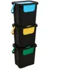 Poubelle de Tri 3 Bacs Empilables Recycle 24L Noir