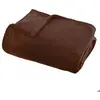 Plaid flanelle Ollis marron tonka 180x130cm - Atmosphera createur dint...