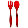 Paris Prix 5Five Sla bestek/couvert - 2 delig - rood - kunststof - 29 cm - saladebestek/slacouvert - opscheplepels fruit/groente