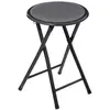 Tabouret pliant - FIVE - Gris - Acier - Bois MDF - Dimensions 30x30x45 cm
