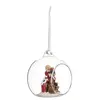 Atmosphera Transparante kerstbal met Kerstman met slee en pakjes 9cmHxØ9cm