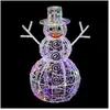Feeric lights and christmas verlichte sneeuwpop - figuur - 60 cm - 100 leds gekleurd