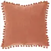 Coussin pompons rose terracotta 40x40cm Atmosphera Créateur D'intérieur