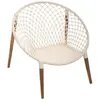 Fauteuil Raina teck tressé coton blanc Atmosphera Créateur D'intérieur