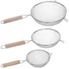 AC-Déco Passoire en inox avec poignée en bois - l 19,5 x L 35,5 x H 8 cm