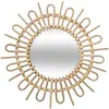 Atmosphera - Miroir en rotin soleil diamètre 50 cm Beige