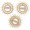 ATMOSPHERA CREATEUR D'INTERIEUR Lot de 3 miroirs en forme de soleil - Rotin - Beige naturel - D28 x 3 cm