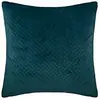 Atmosphera - Coussin "Dolce" - velours - bleu canard - 40x40 cm