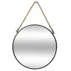 ATMOSPHERA CREATEUR D'INTERIEUR Miroir à corde Rond en métal - Noir - Ø 37 cm