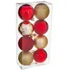 FÉÉRIC LIGHTS AND CHRISTMAS Atmosphera Créateur d'intérieur - Lot de 8 Boules de Noël Colorama 7cm Or & Blanc