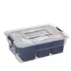 AC-DÉCO Boîte de rangement Samba avec compartiments - 5 L 11 cm Gris