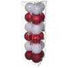 Déco de sapin Lot de 18 Boules de Noël  D 3 cm - Blanc et Rouge