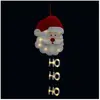 Fééric Lights and Christmas® Lichtgevende kerstman om op te hangen H 50 cm - Kerstdecoratie - Kerstman - Vilt