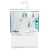 JJA Rideau de douche Blanc  180 x 200 cm anneaux inclus