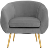 Atmosphera Fauteuil En Velours Solaro - Gris
