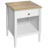 Atmosphera Table De Chevet 1 Tiroir En Bois Blanc Et Naturel H 48 Cm