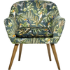 ATMOSPHERA Fauteuil en velours esprit jungle -  Multicolore - 70.5 x 65 x 83 cm